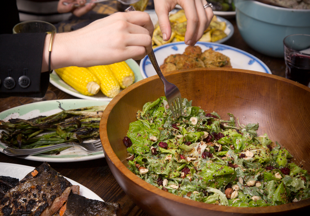 Green Salad with Crispy Quinoa and Yogurt Dressing SALAD for President